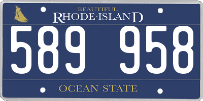 RI license plate 589958