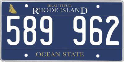 RI license plate 589962