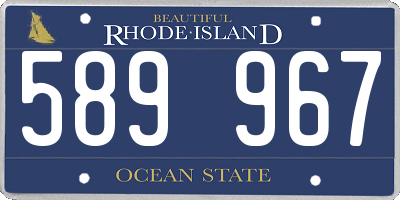 RI license plate 589967