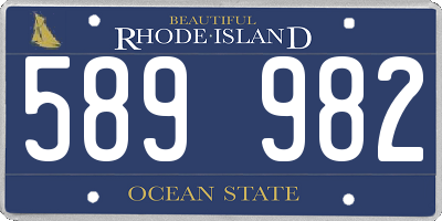 RI license plate 589982
