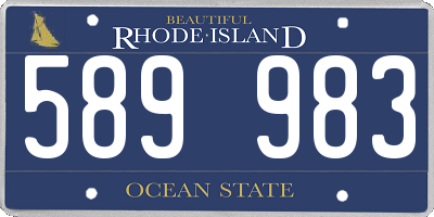 RI license plate 589983