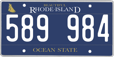 RI license plate 589984