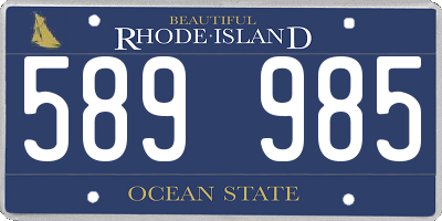 RI license plate 589985