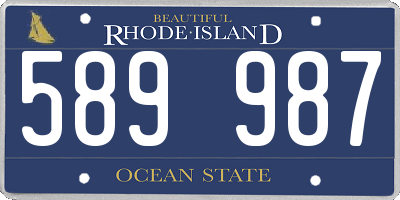 RI license plate 589987