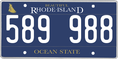 RI license plate 589988