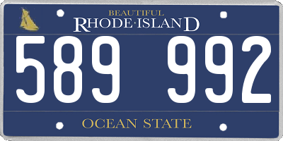 RI license plate 589992