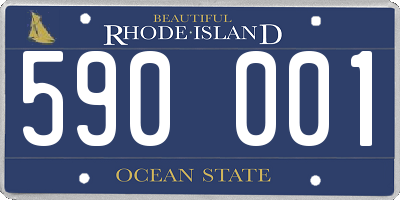 RI license plate 590001