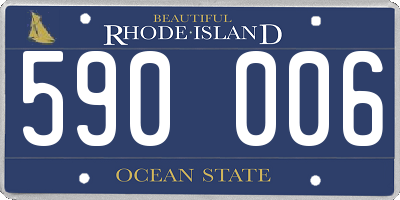 RI license plate 590006