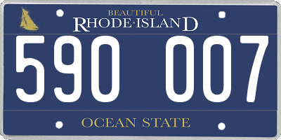 RI license plate 590007