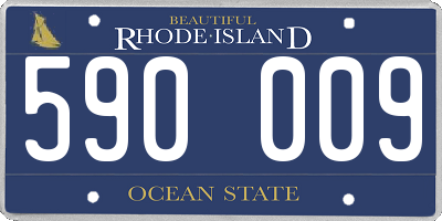 RI license plate 590009