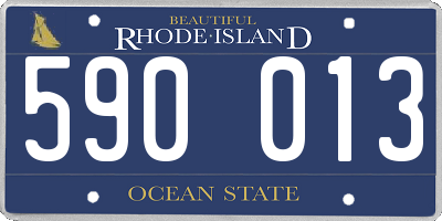 RI license plate 590013