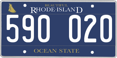 RI license plate 590020