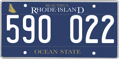 RI license plate 590022