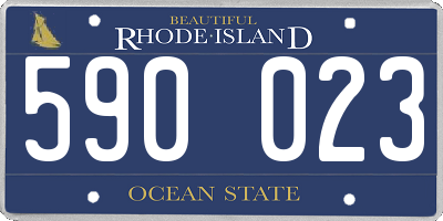 RI license plate 590023