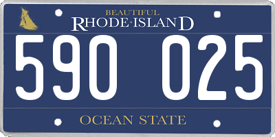 RI license plate 590025