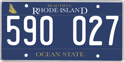 RI license plate 590027