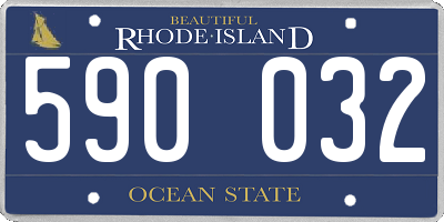 RI license plate 590032