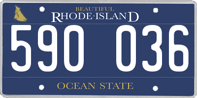RI license plate 590036