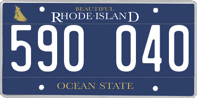 RI license plate 590040