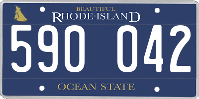 RI license plate 590042