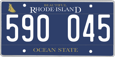 RI license plate 590045