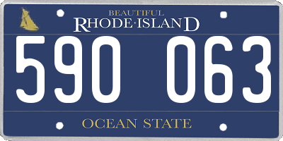 RI license plate 590063