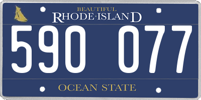 RI license plate 590077