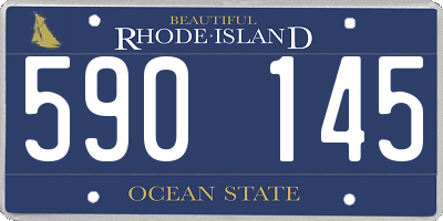 RI license plate 590145