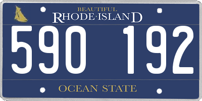 RI license plate 590192