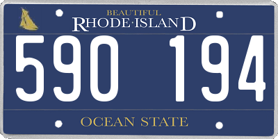 RI license plate 590194
