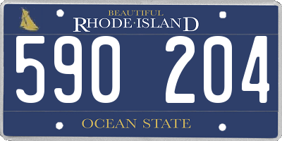 RI license plate 590204