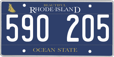 RI license plate 590205