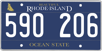 RI license plate 590206