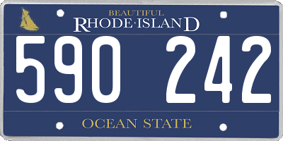 RI license plate 590242