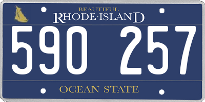 RI license plate 590257