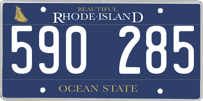 RI license plate 590285