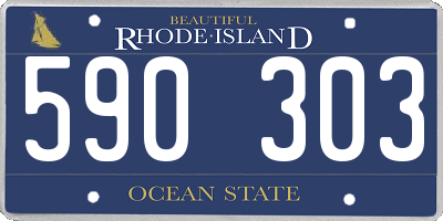RI license plate 590303