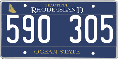 RI license plate 590305