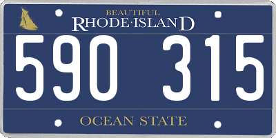 RI license plate 590315