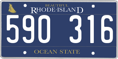 RI license plate 590316