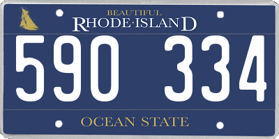 RI license plate 590334
