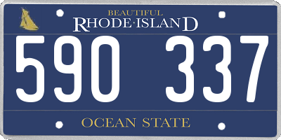 RI license plate 590337
