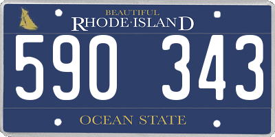 RI license plate 590343
