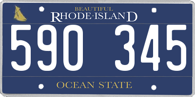RI license plate 590345