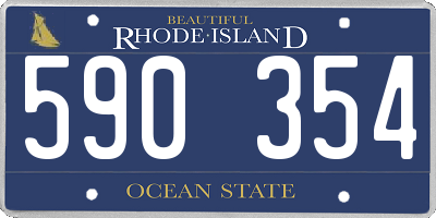 RI license plate 590354
