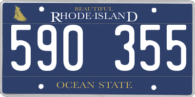 RI license plate 590355