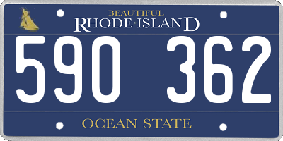 RI license plate 590362