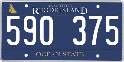 RI license plate 590375