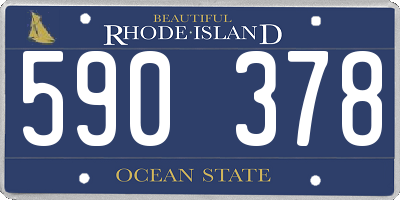 RI license plate 590378