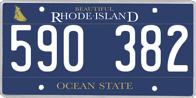RI license plate 590382